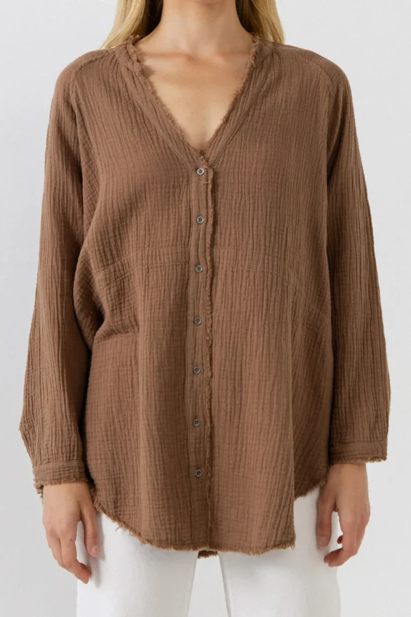 FREE THE ROSES Boho Dresses | Tops*- Button Down Tunic