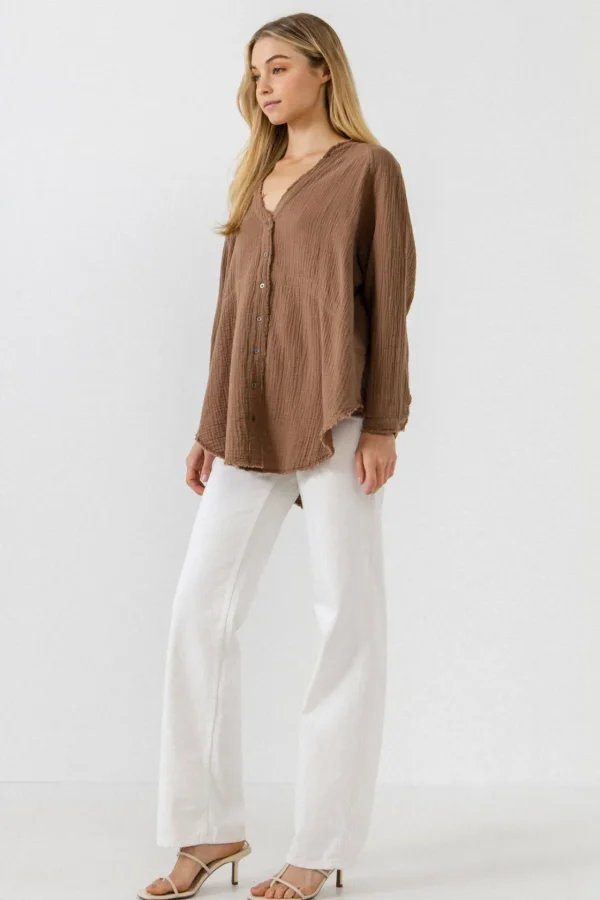 FREE THE ROSES Boho Dresses | Tops*- Button Down Tunic