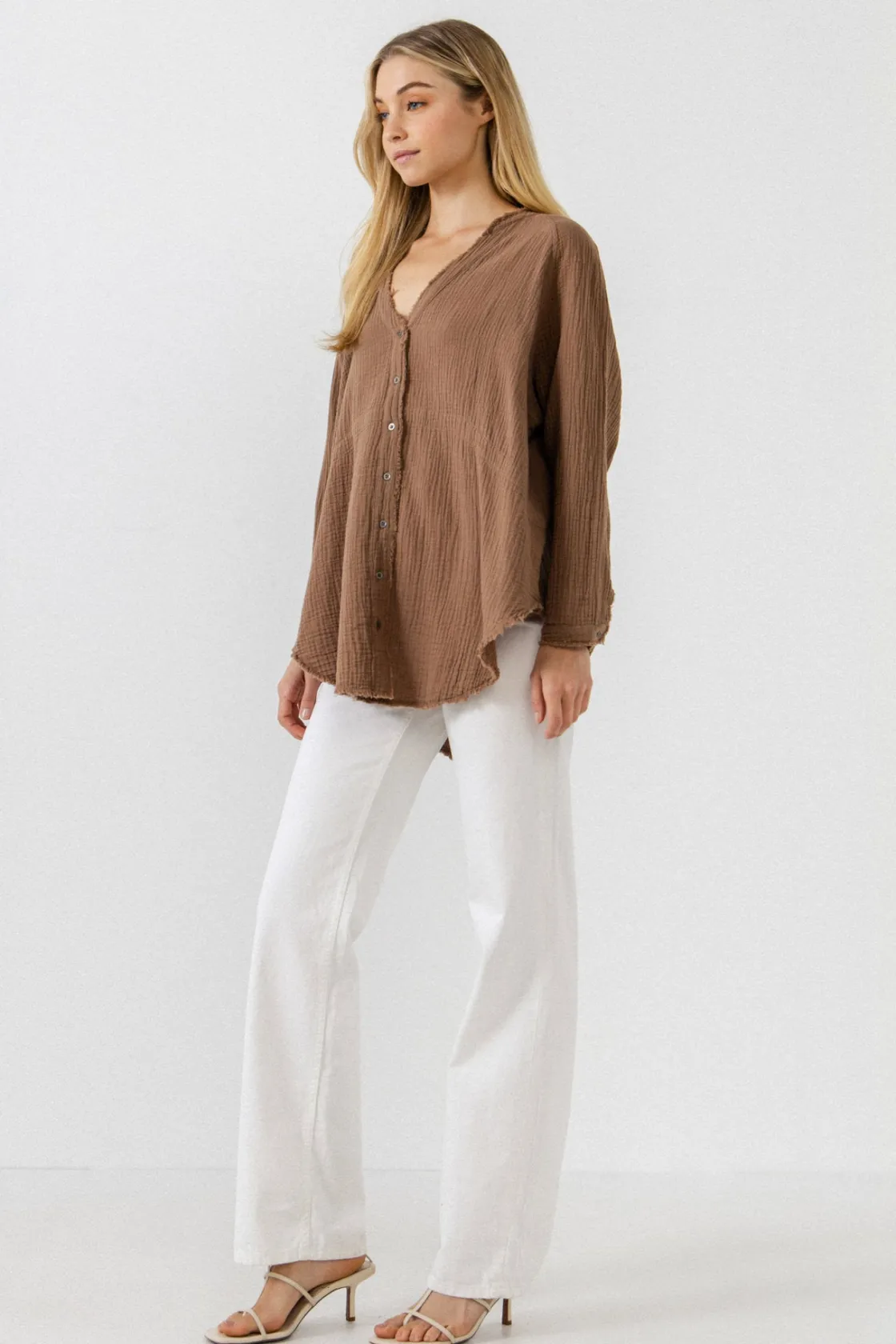 free_the_roses__button_do_1.webp FREE THE ROSES Boho Dresses | Tops*- Button Down Tunic
