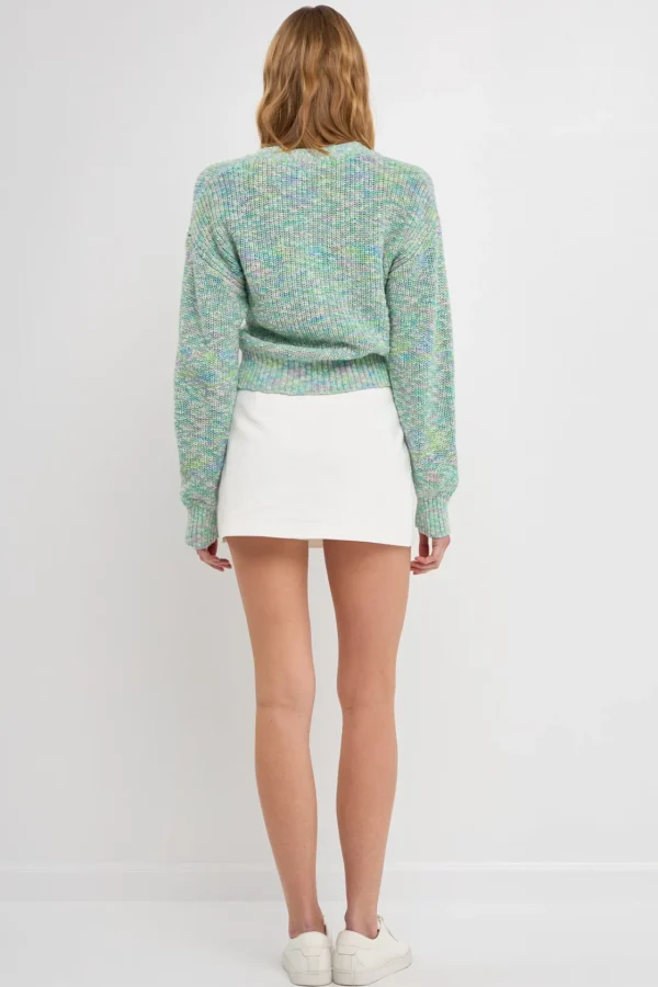 FREE THE ROSES Sweaters & Knits | Tops*- Heart Accent Button Sweater MULTI