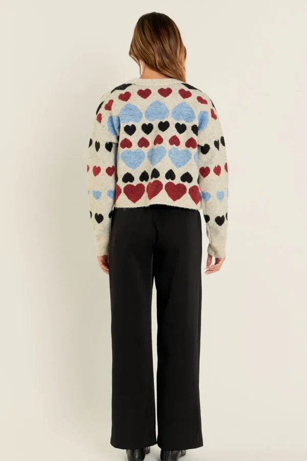 FREE THE ROSES Cardigans*- Heart Cardigan MULTI