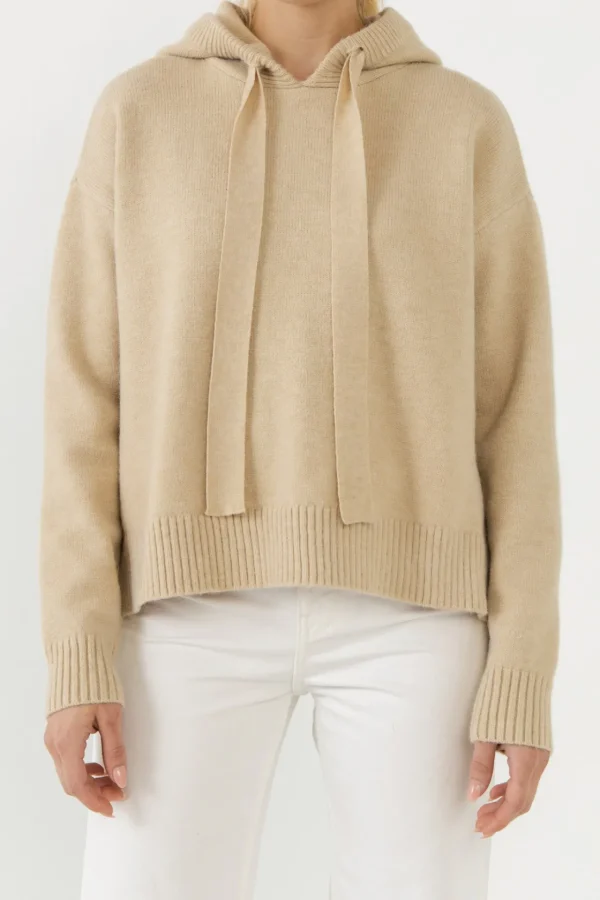 FREE THE ROSES Sweaters & Knits | Tops*- Hoodie Sweater TAUPE