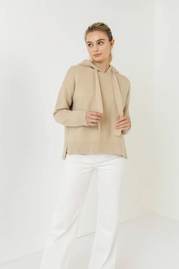 FREE THE ROSES Sweaters & Knits | Tops*- Hoodie Sweater TAUPE