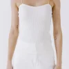 FREE THE ROSES Tops*- Ribbed Knit Camisole OFFWHITE