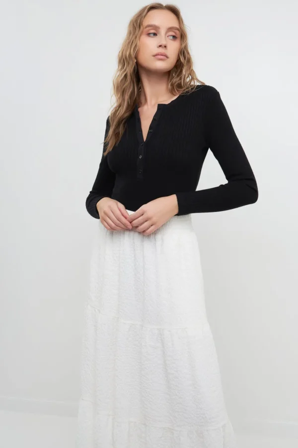 FREE THE ROSES Sweaters & Knits | Tops*- Ribbed Knit Bodysuit - Final Sale