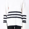 FREE THE ROSES Sweaters & Knits | Tops*- Striped Turtle Neck Sweater IVORY/BLACK