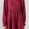 FREE THE ROSES Tops*- Texture Tiered Mini Dress MAUVE