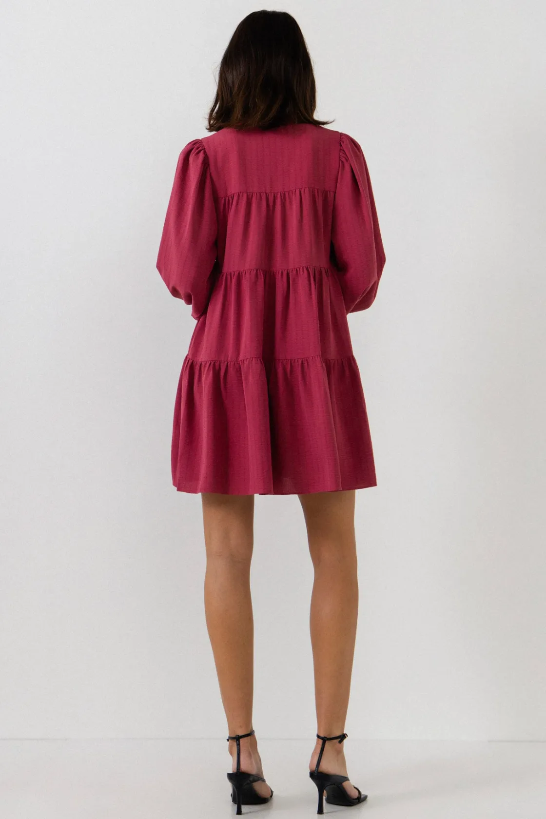 free_the_roses__texture_t_2.webp FREE THE ROSES Tops*- Texture Tiered Mini Dress MAUVE