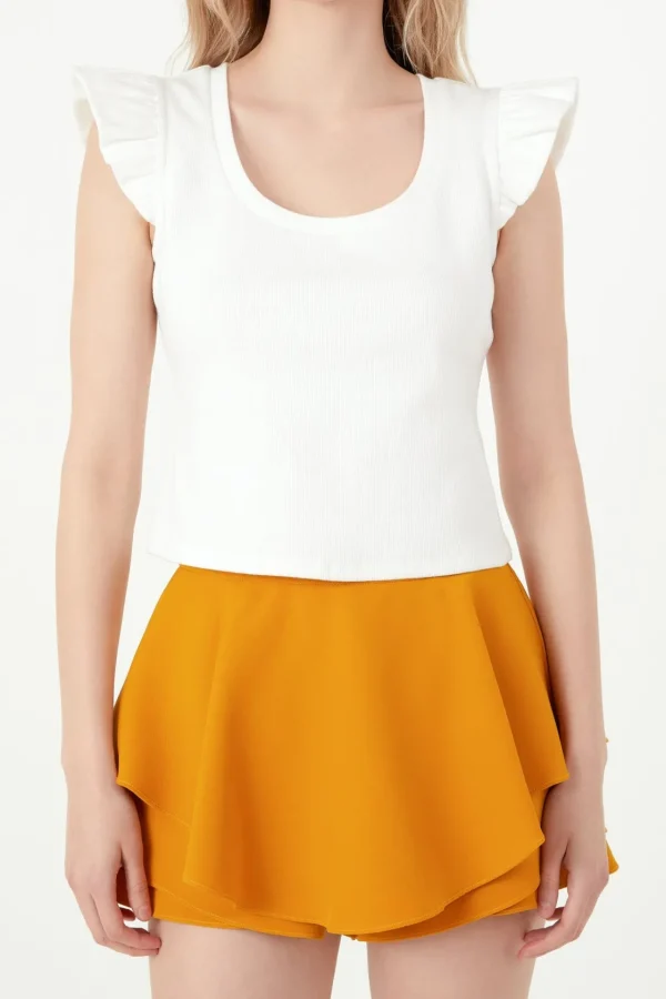 FREE THE ROSES Sweaters & Knits | Tops*- U-neckline Ribbed Knit Top