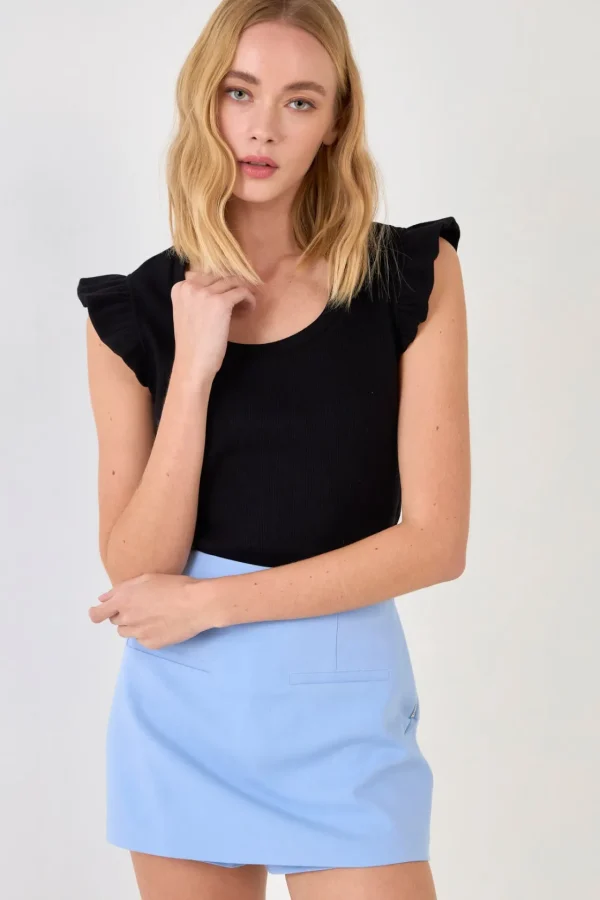 FREE THE ROSES Sweaters & Knits | Tops*- U-neckline Ribbed Knit Top