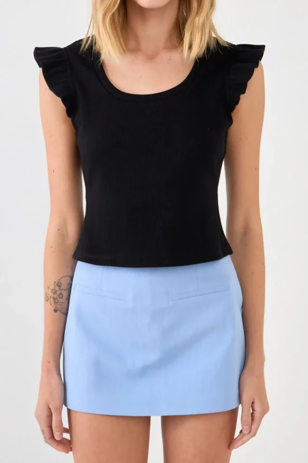 FREE THE ROSES Sweaters & Knits | Tops*- U-neckline Ribbed Knit Top