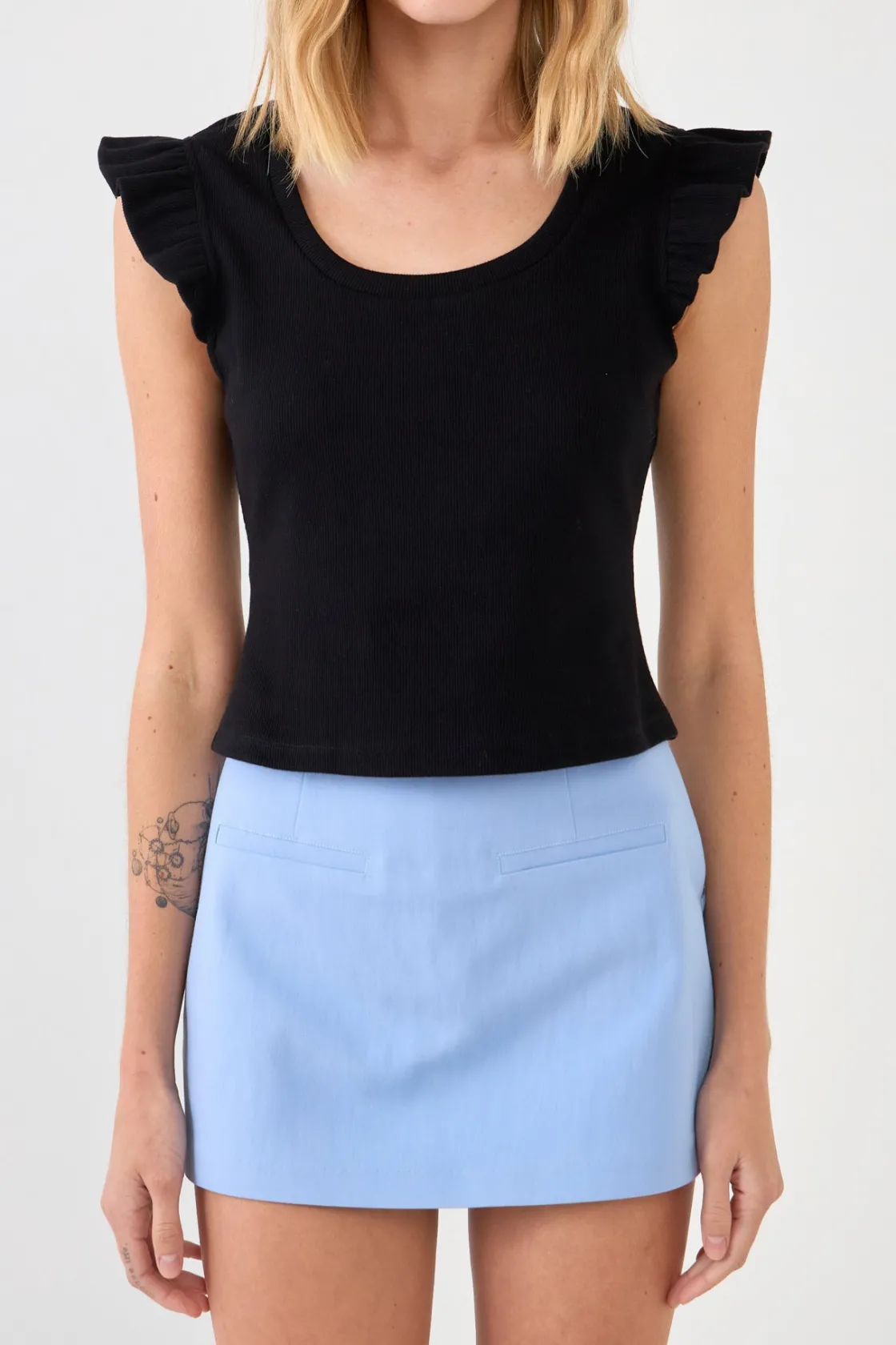 free_the_roses__uneckline_8.webp FREE THE ROSES Sweaters & Knits | Tops*- U-neckline Ribbed Knit Top