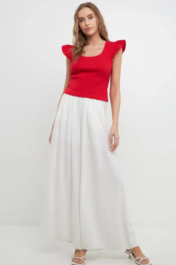 FREE THE ROSES Sweaters & Knits | Tops*- U-neckline Ribbed Knit Top