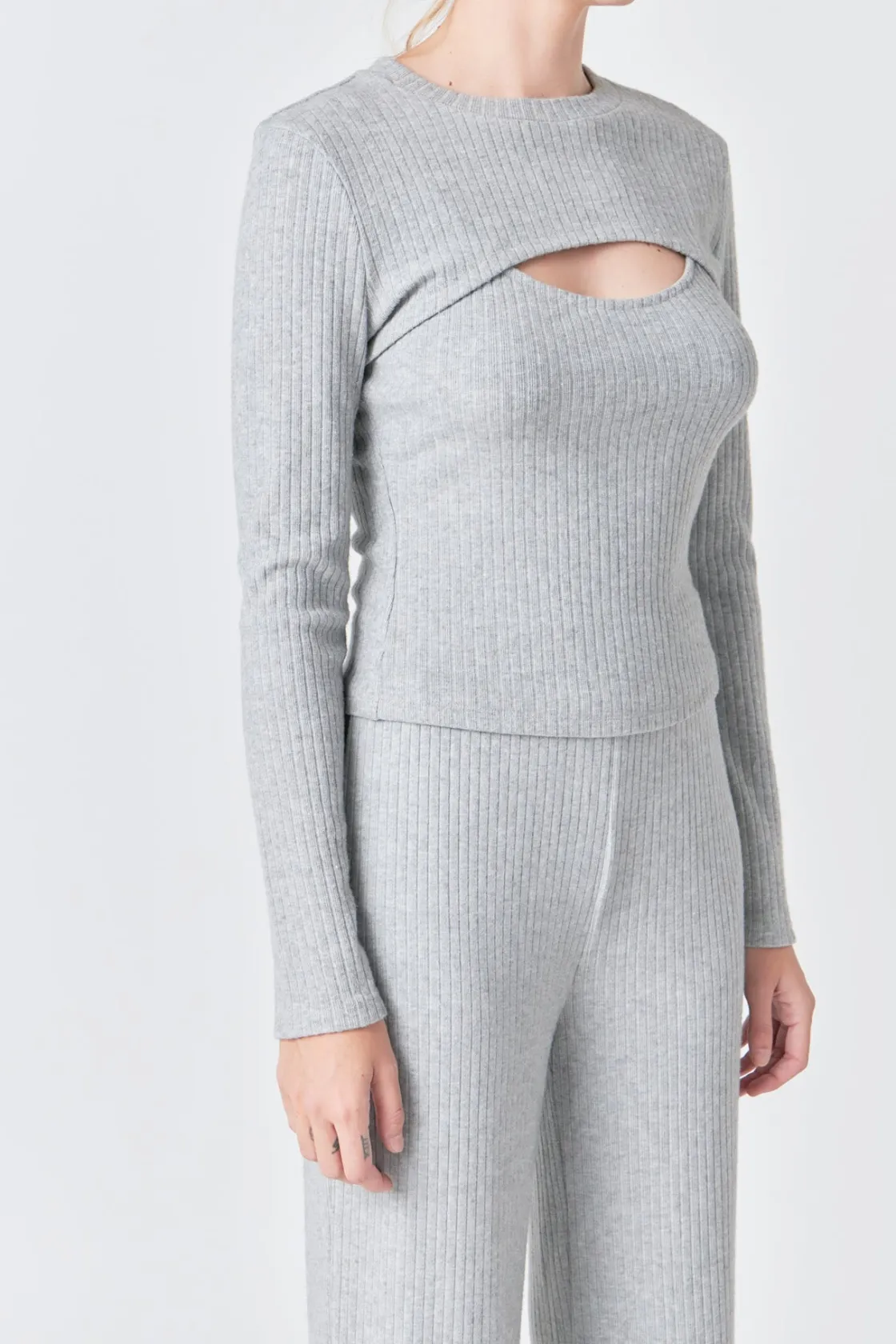 grey_lab___piece_knit_top_1.webp GREY LAB Loungewear | Sweaters & Knits*- 2 Piece Knit Top LIGHTHEATHERGREY