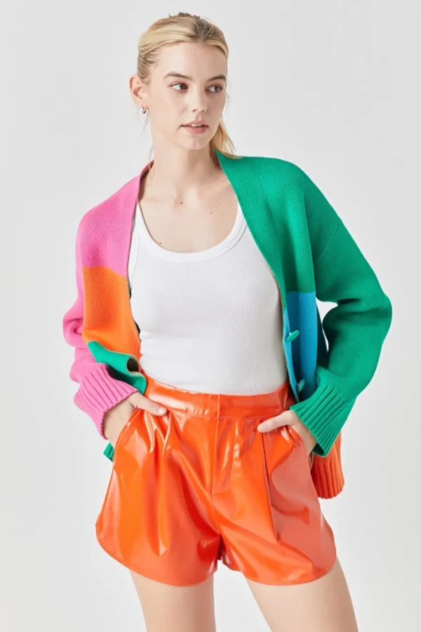 GREY LAB Sweaters & Knits | Tops*- Abstract Colorblock Cardigan MULTI