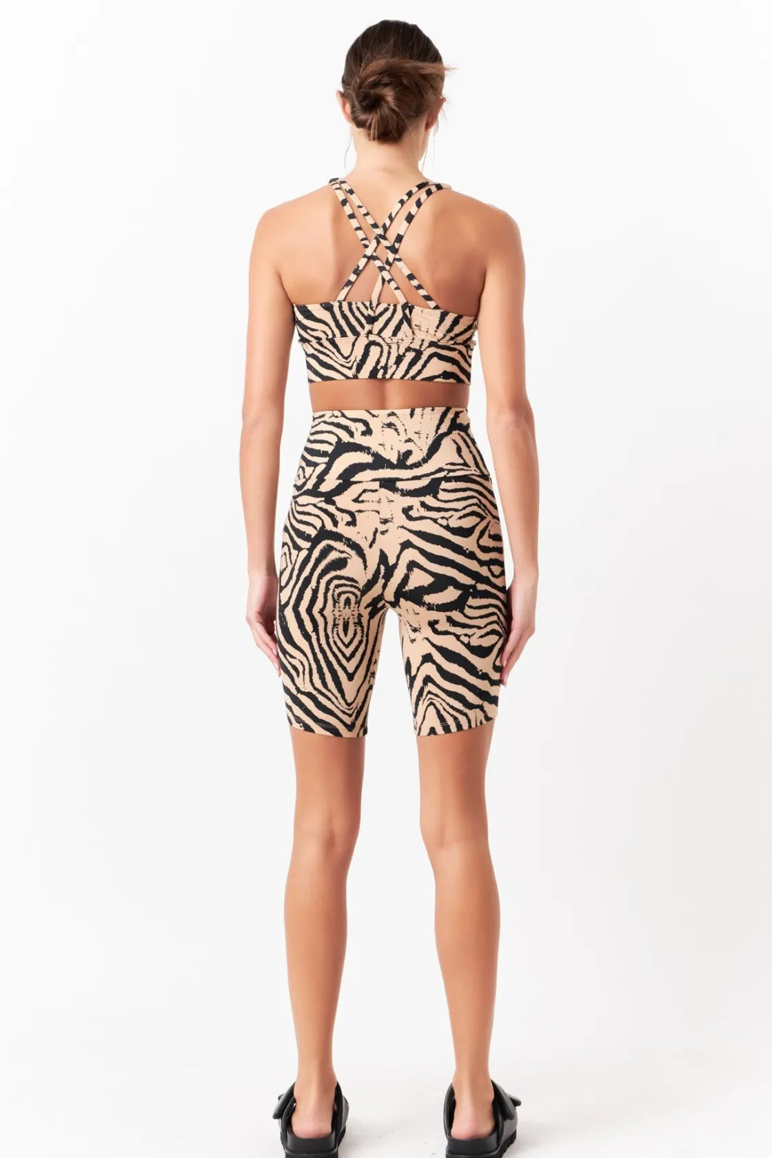 grey_lab__animal_print_bi_4.webp GREY LAB Matching Sets | Tops*- Animal Print Biker Shorts BEIGE/BLACK