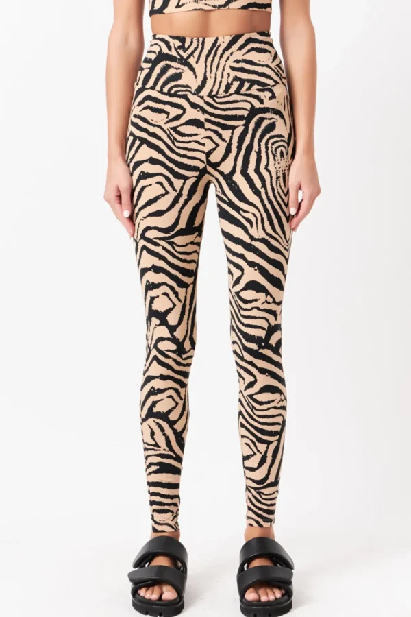 GREY LAB Matching Sets | Tops*- Animal Print Leggings BEIGE/BLACK