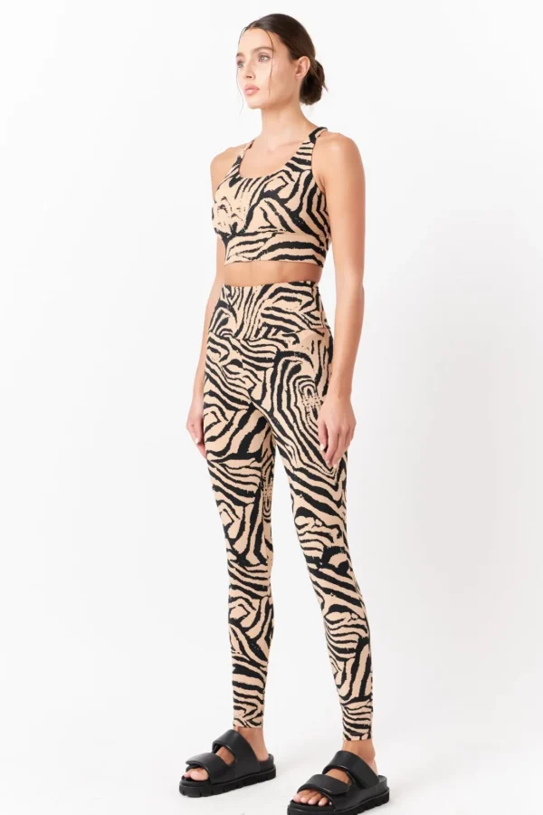 GREY LAB Matching Sets | Tops*- Animal Print Leggings BEIGE/BLACK