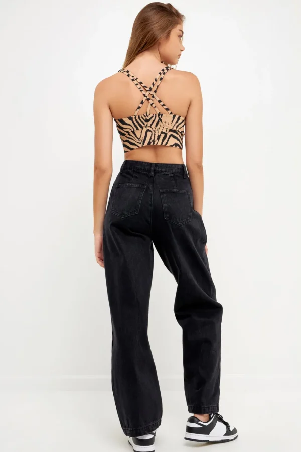 GREY LAB Matching Sets | Tops*- Animal Print Top BEIGE/BLACK