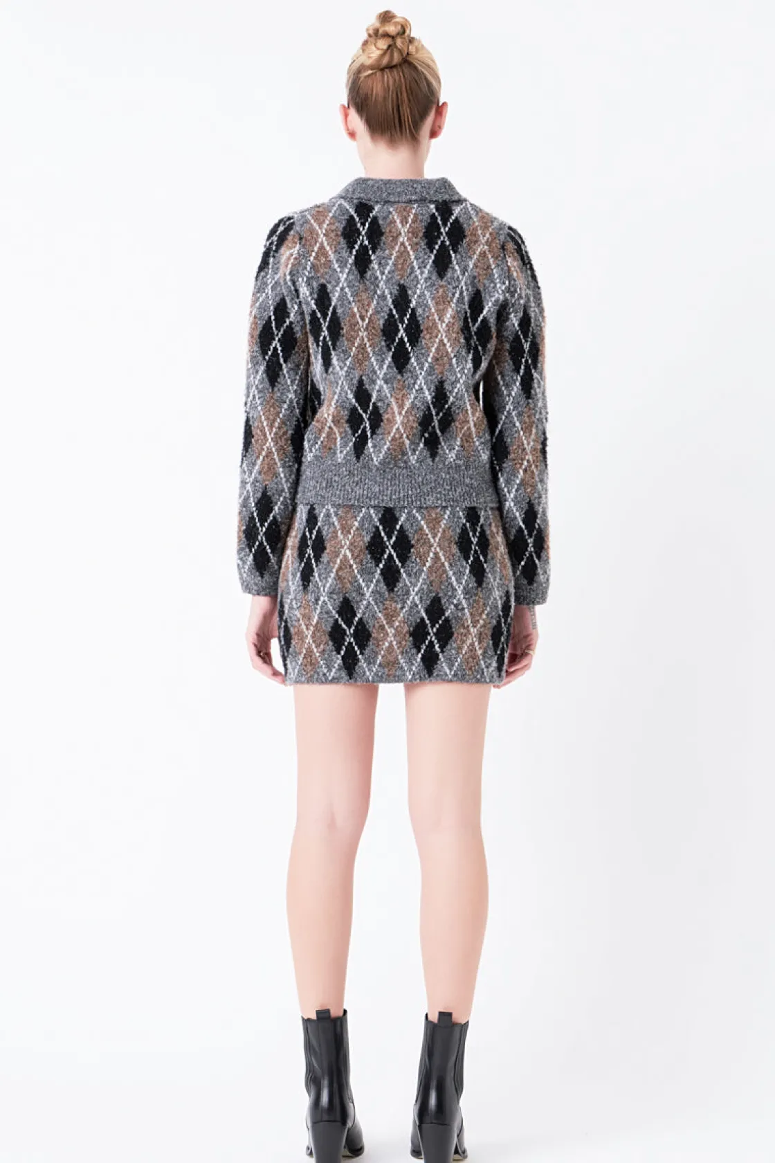 grey_lab__argyle_knit_min_2.webp GREY LAB Matching Sets | Skirts*- Argyle Knit Mini Skirt GREY
