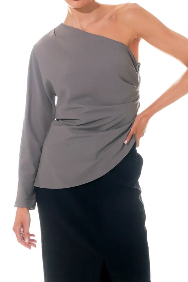 GREY LAB Tops*- Asymmetric Ruched Top