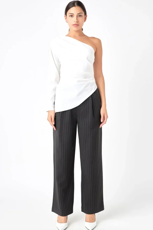 GREY LAB Tops*- Asymmetric Ruched Top