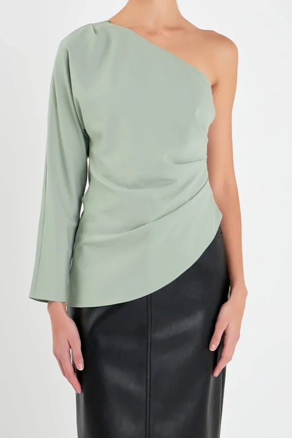 GREY LAB Tops*- Asymmetric Ruched Top