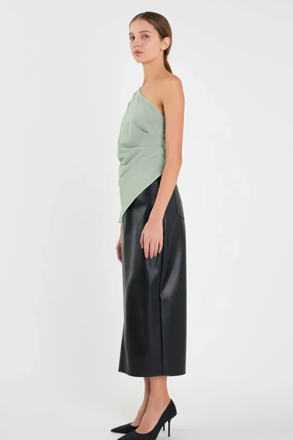 GREY LAB Tops*- Asymmetric Ruched Top