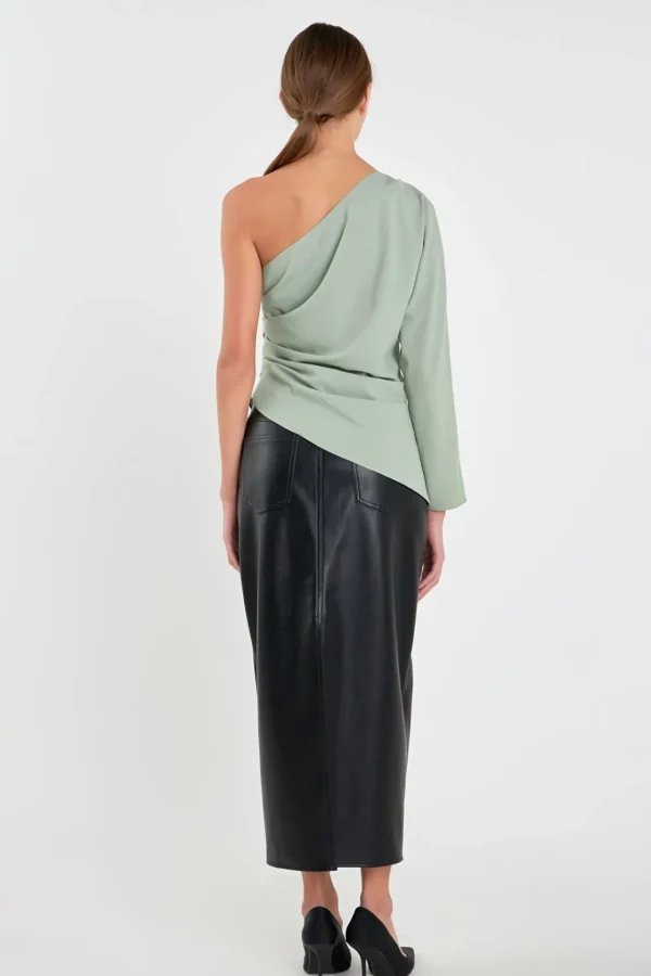 GREY LAB Tops*- Asymmetric Ruched Top