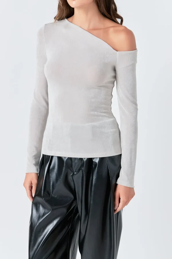 GREY LAB Tops*- Asymmetric Shoulder Top