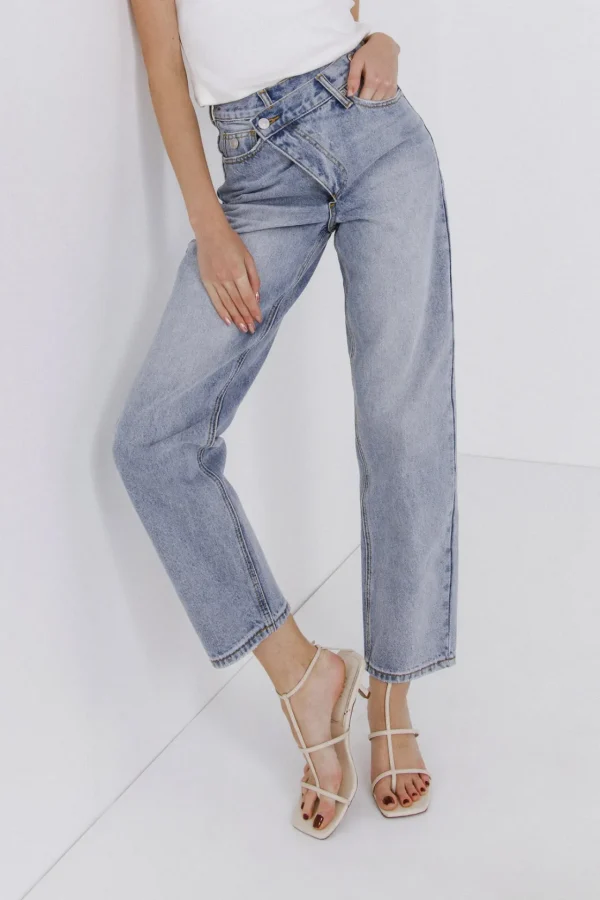 GREY LAB Denim | Tops*- Asymmetric Wrap Jeans - Final Sale DENIM
