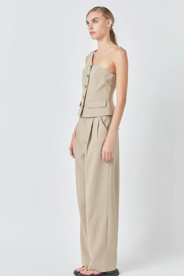 GREY LAB Matching Sets | Tops*- Asymmetrical One Shoulder Vest SAGE
