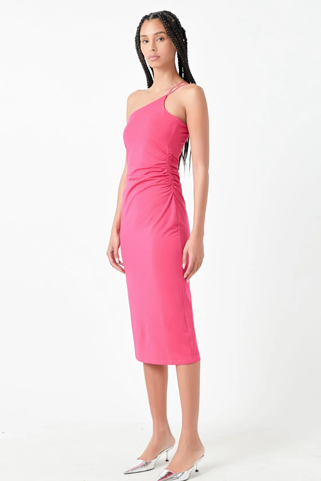 grey_lab__asymmetrical_st_5.webp GREY LAB Knit Dresses | Sweaters & Knits*- Asymmetrical Strap Shirred Knit Dress