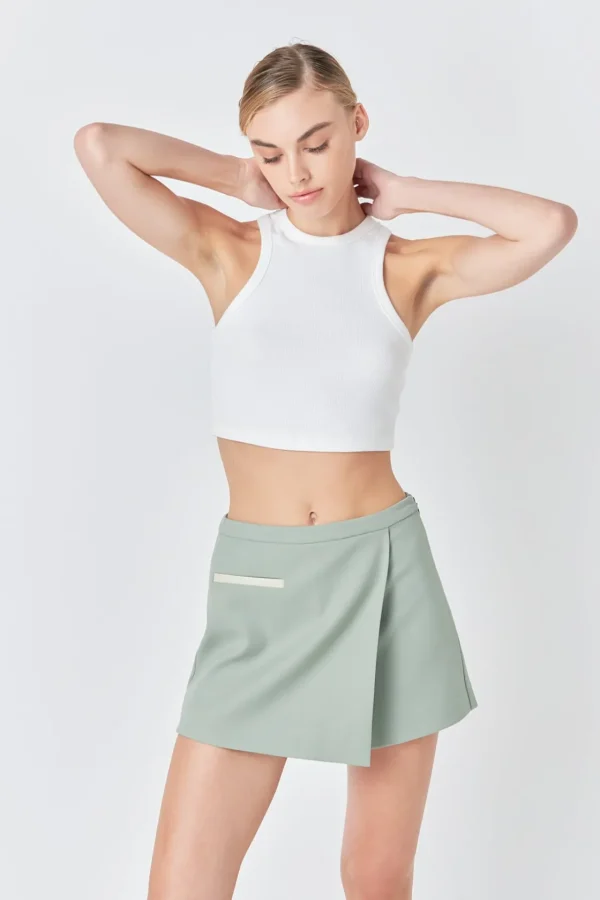 GREY LAB Matching Sets | Tops*- Asymmetrical Wrap Mini Skort