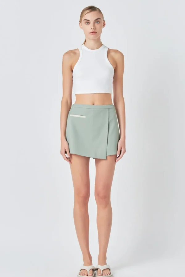 GREY LAB Matching Sets | Tops*- Asymmetrical Wrap Mini Skort