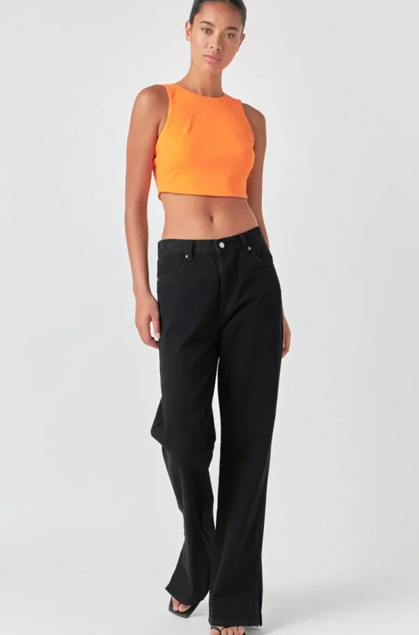 GREY LAB Tops*- Back Schrunchie Tank Top ORANGE
