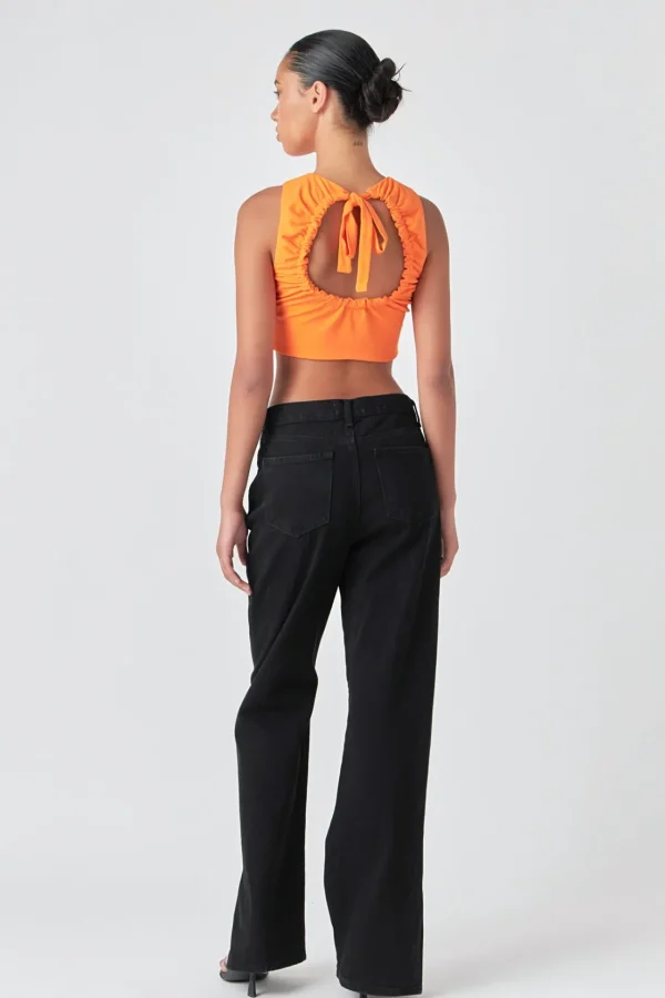 GREY LAB Tops*- Back Schrunchie Tank Top ORANGE