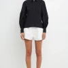GREY LAB Shirts & Blouses | Tops*- Backless Long Sleeve Shirt JETBLACK