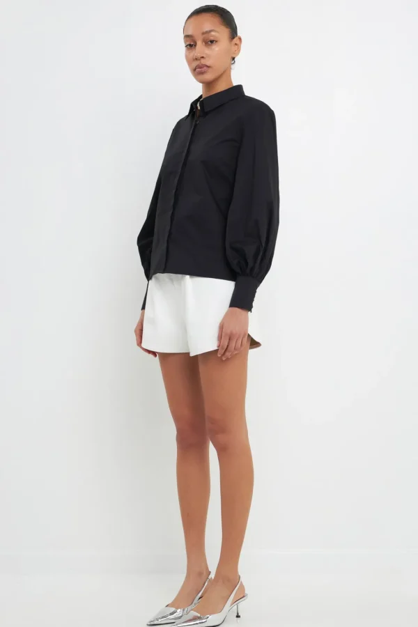 GREY LAB Shirts & Blouses | Tops*- Backless Long Sleeve Shirt JETBLACK