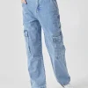 GREY LAB Denim | Tops*- Baggy Cargo Jeans DENIM