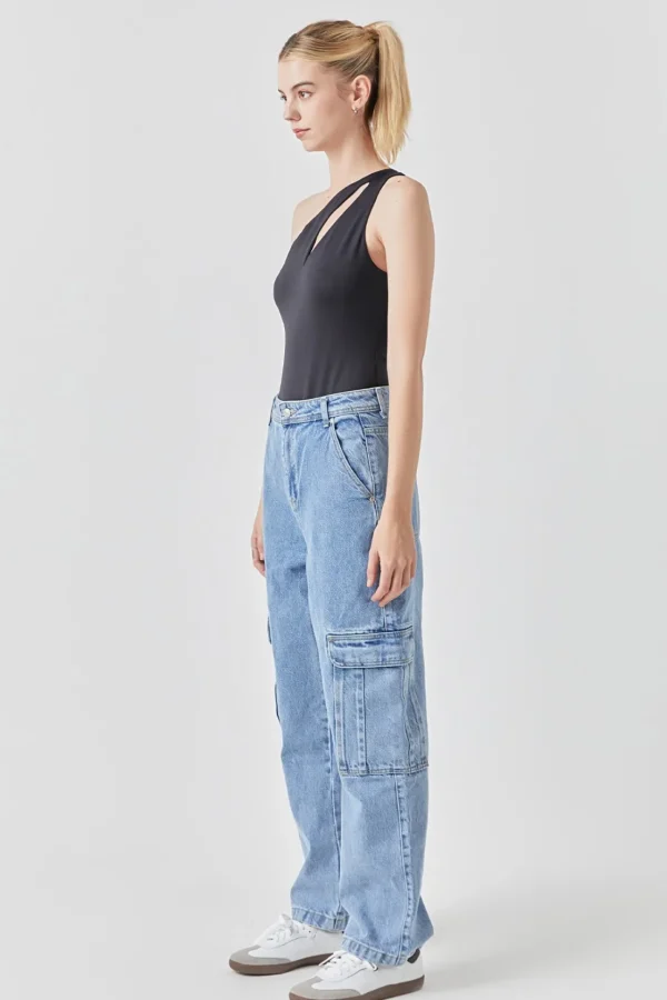GREY LAB Denim | Tops*- Baggy Cargo Jeans DENIM