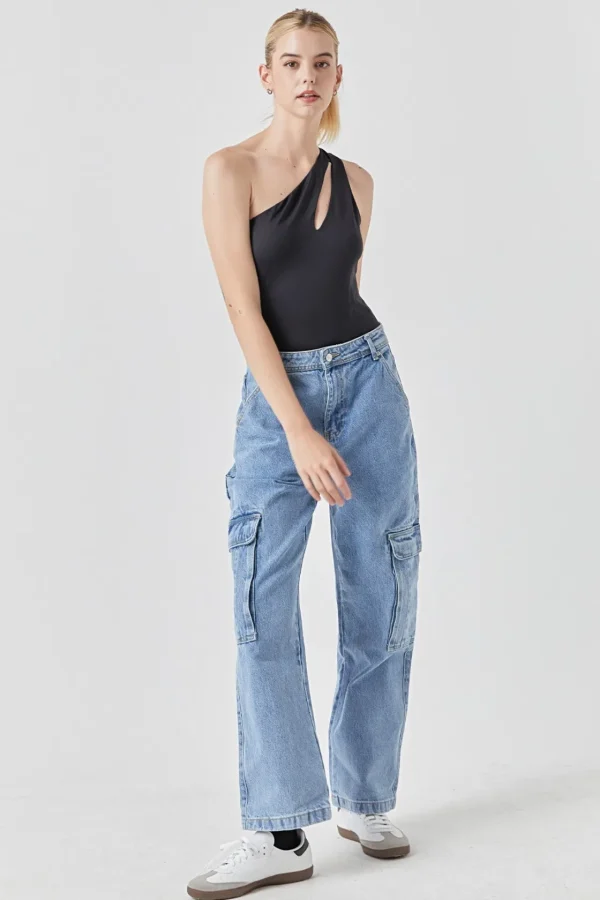 GREY LAB Denim | Tops*- Baggy Cargo Jeans DENIM
