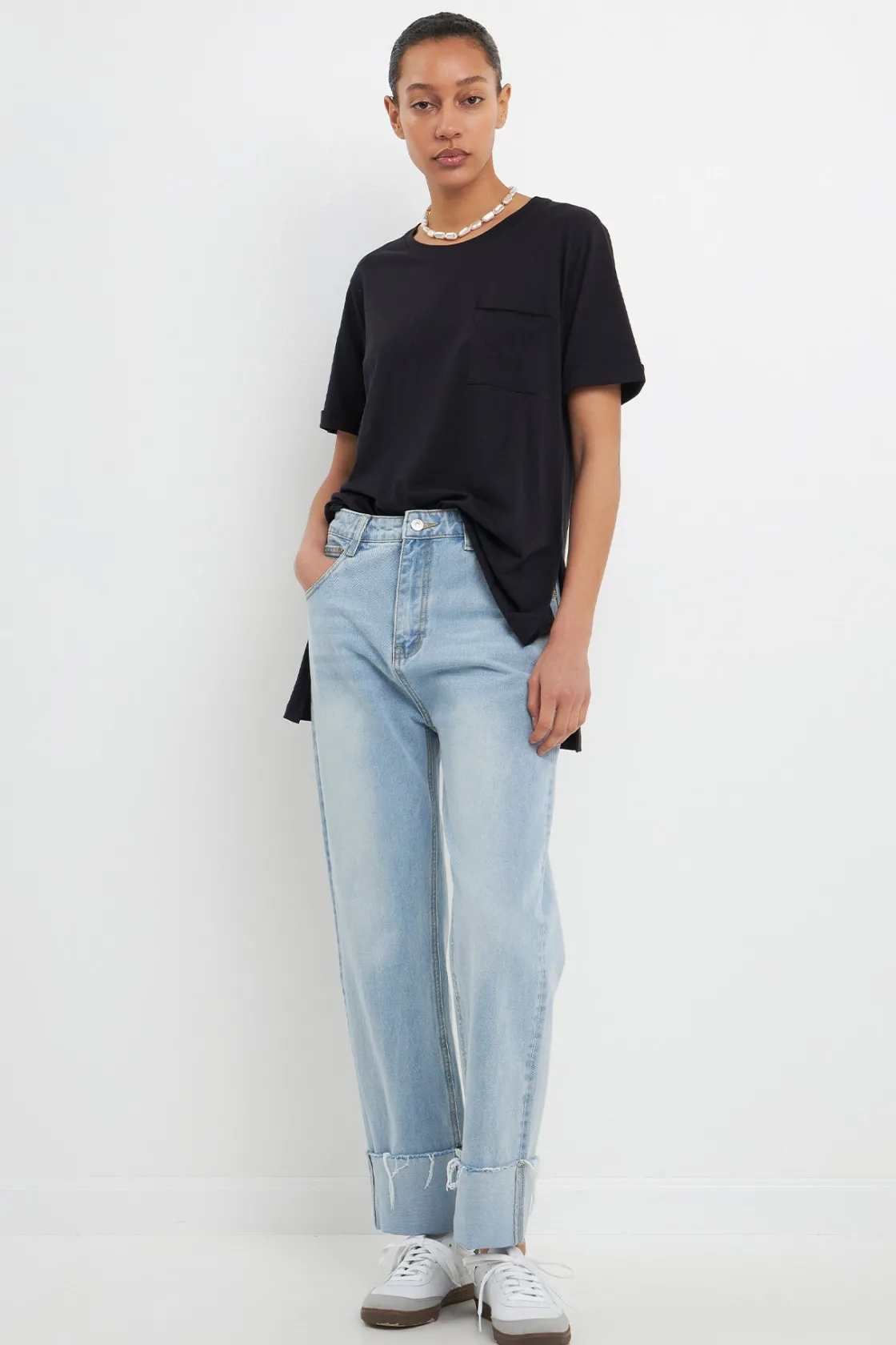 grey_lab__basic_long_tshi_0.webp GREY LAB Loungewear | Tops*- Basic Long T-Shirt BLACK