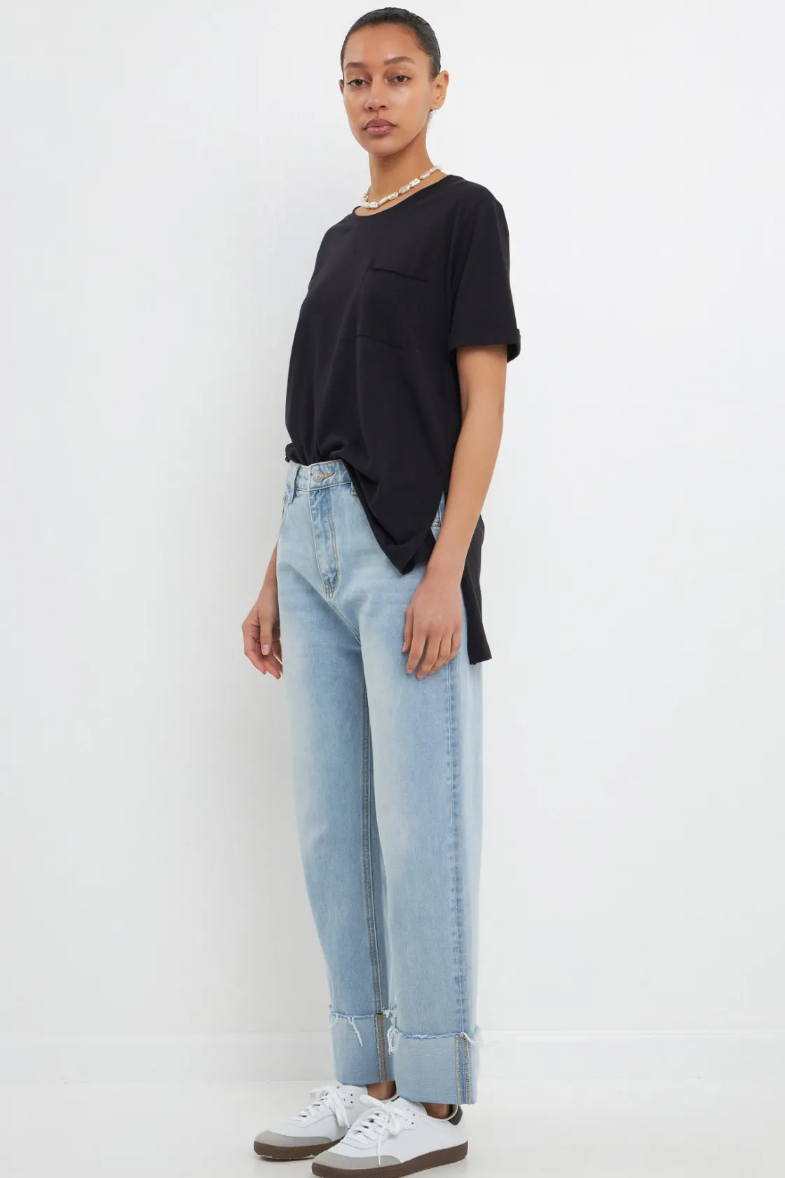 grey_lab__basic_long_tshi_2.webp GREY LAB Loungewear | Tops*- Basic Long T-Shirt BLACK