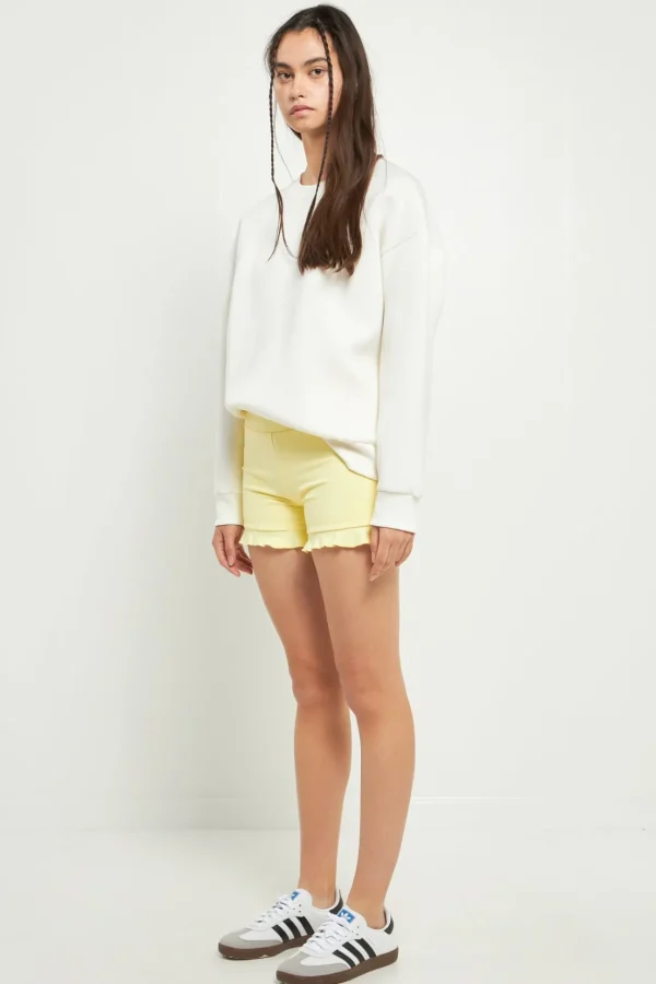 GREY LAB Tops*- Biker Shorts with Ruffle LIGHTYELLOW