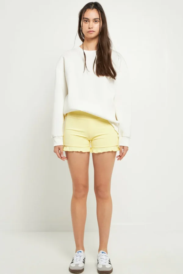 GREY LAB Tops*- Biker Shorts with Ruffle LIGHTYELLOW