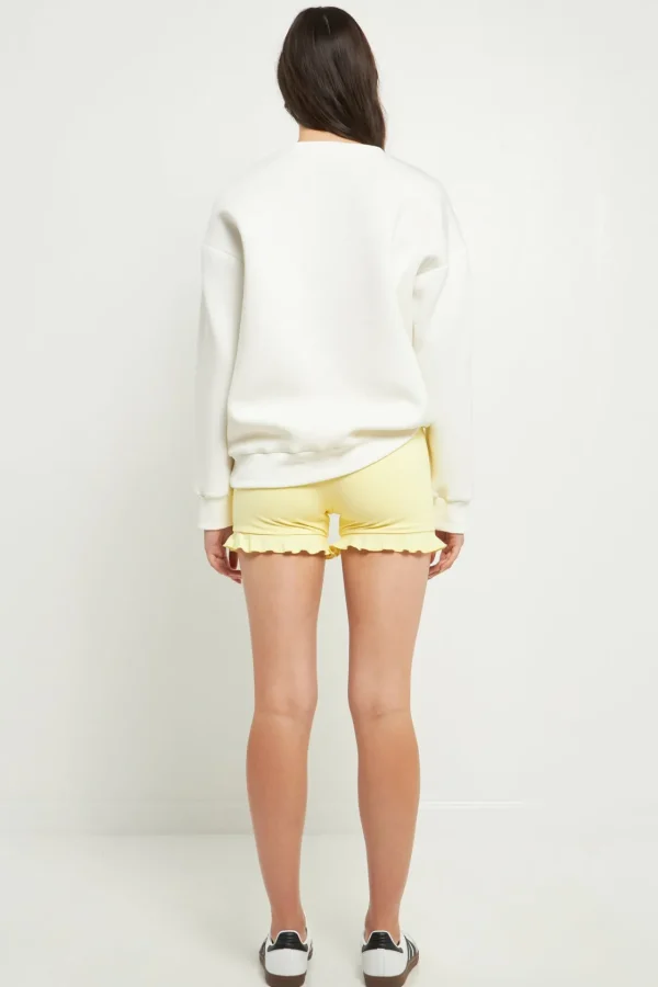 GREY LAB Tops*- Biker Shorts with Ruffle LIGHTYELLOW