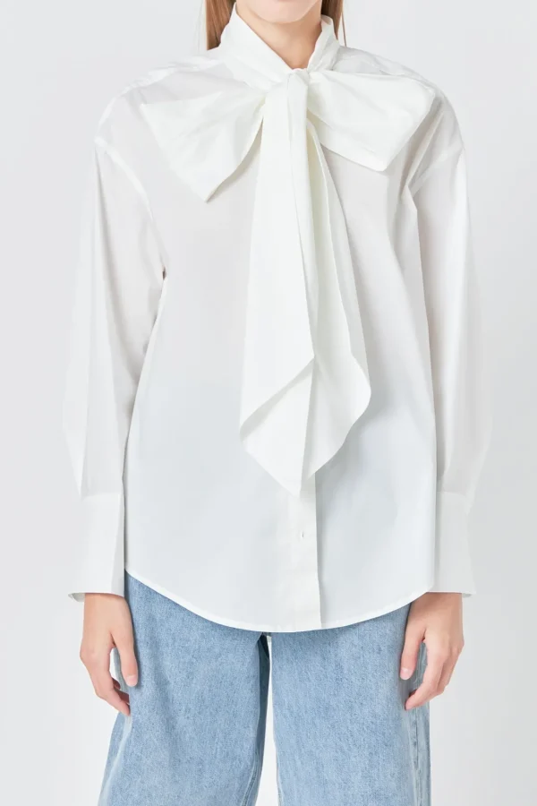 GREY LAB Shirts & Blouses | Tops*- Bow Detailed Shirt WHITE