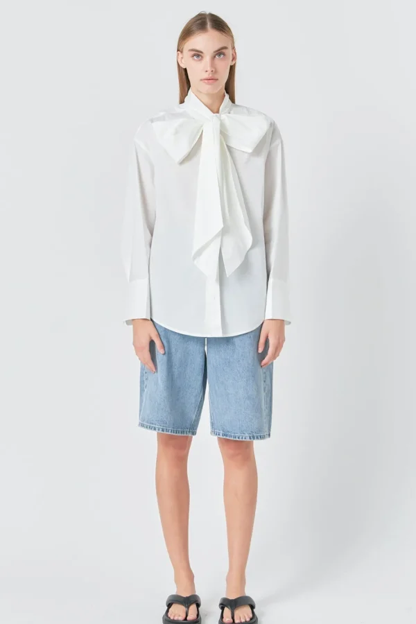 GREY LAB Shirts & Blouses | Tops*- Bow Detailed Shirt WHITE