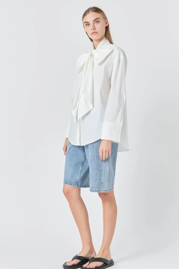 GREY LAB Shirts & Blouses | Tops*- Bow Detailed Shirt WHITE